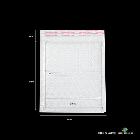 20x Luchtkussen enveloppen hoogglans Wit 15cm x 20cm + 4cm