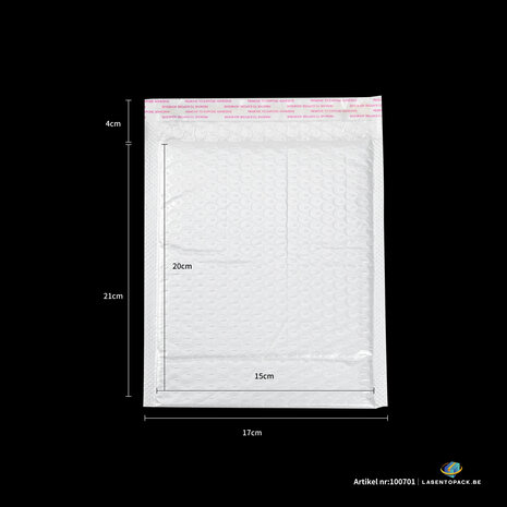 20x Luchtkussen enveloppen hoogglans Wit 17cm x 21cm + 4cm