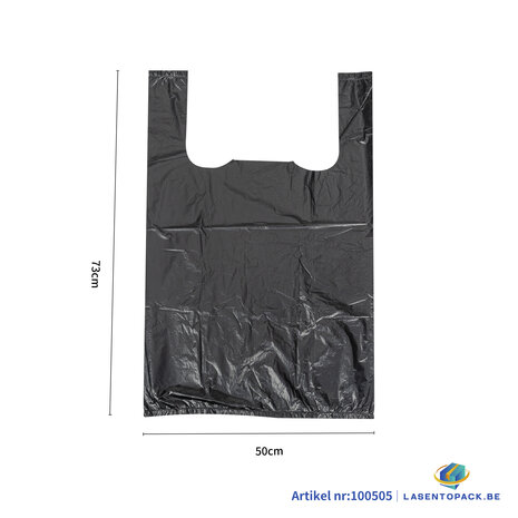 Hemddraagtassen 50cm x 73cm  100 STUKS Kleur Zwart