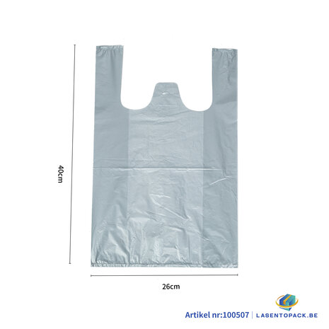 Hemddraagtassen 26cm x 40cm  100 STUKS Kleur Grijs