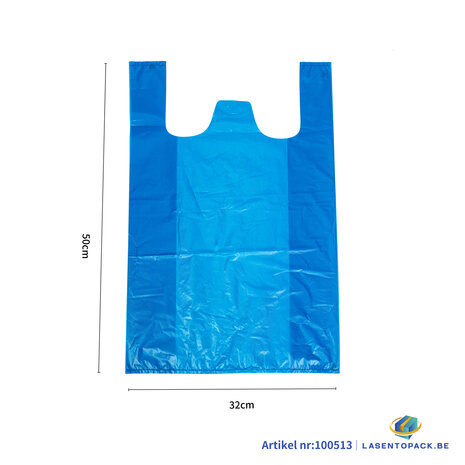 Hemddraagtassen 32cm x 50cm  100 STUKS Kleur Blauw
