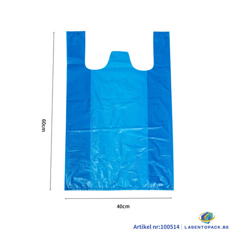 Hemddraagtassen 40cm x 60cm  100 STUKS Kleur Blauw