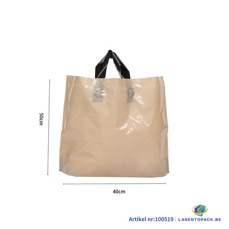 Stevige Herbruikbare Tas met Handhengsel  50cm x 40cm  100 stuks kleur Goud