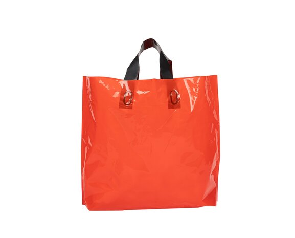 Stevige Herbruikbare Tas met Handhengsel  50cm x 40cm  100 stuks kleur Rood