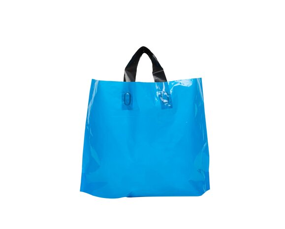 Stevige Herbruikbare Tas met Handhengsel  40cm x 30cm  100 stuks kleur Blauw