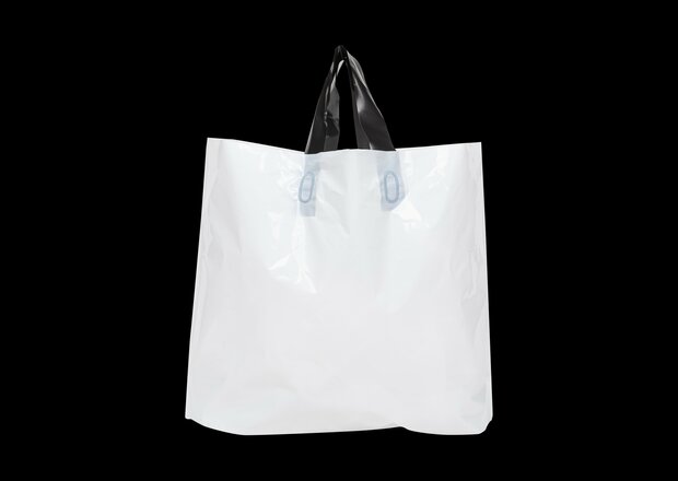 Stevige Herbruikbare Tas met Handhengsel  50cm x 40cm  100 stuks kleur Wit