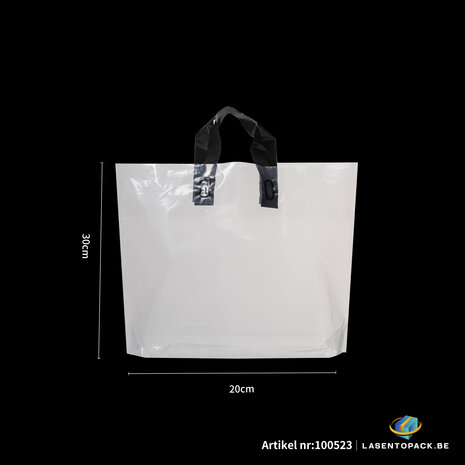Stevige Herbruikbare Tas met Handhengsel  30cm x 20cm  100 stuks kleur Transparant