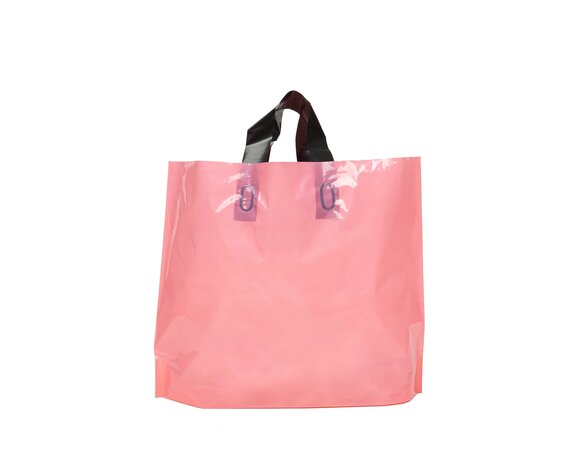 Stevige Herbruikbare Tas met Handhengsel  50cm x 40cm  100 stuks kleur Pink