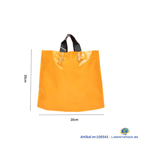 Stevige Herbruikbare Tas met Handhengsel  30cm x 20cm  100 stuks kleur Oranje