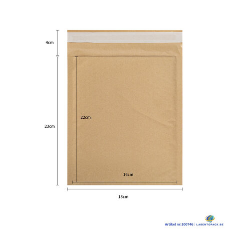 20x Bruine luchtkussen enveloppen 18cm x 23cm  