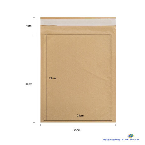 10x Bruine luchtkussen enveloppen 25cm x 30cm
