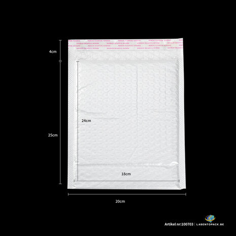 20x Luchtkussen enveloppen hoogglans Wit 20cm x 25cm + 4cm