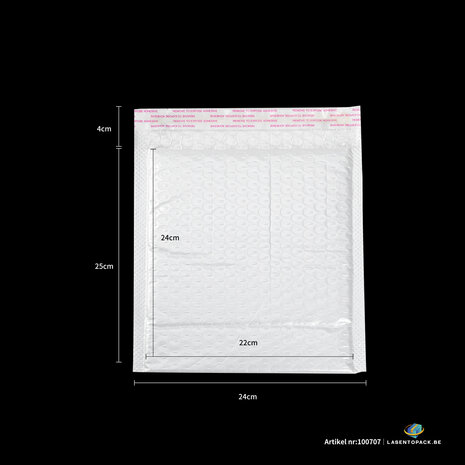 20x Luchtkussen enveloppen hoogglans Wit 24cm x 25cm + 4cm