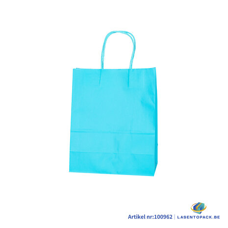 12X Papieren tas gedraaid handvat - 22cm x 27cm x 11cm Ciyan 