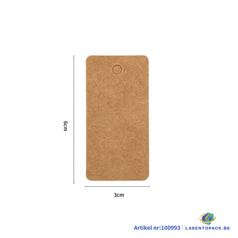 500x Eco Manila Label 3cm x 6cm 