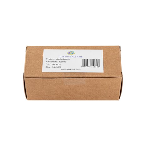500x Eco Manila Label 2,5cm x 5cm 