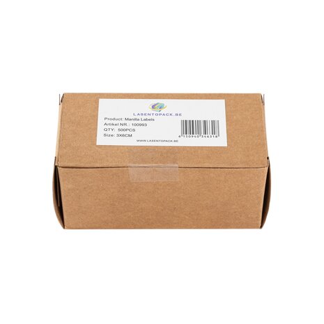 500x Eco Manila Label 3cm x 6cm 
