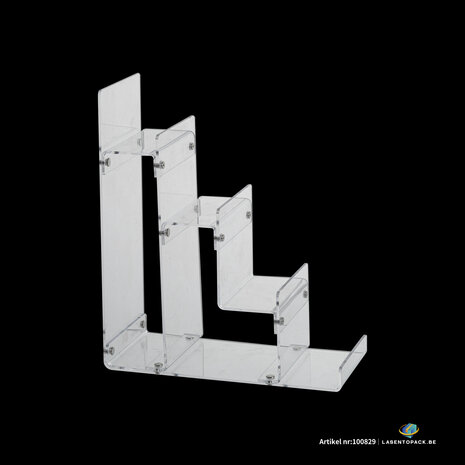 Acryl portemonnee display 4-laags voor lamellen wand displaystandaard Acryl Riser displayplank Portemonnee display standaardhouder Plankopslag. 