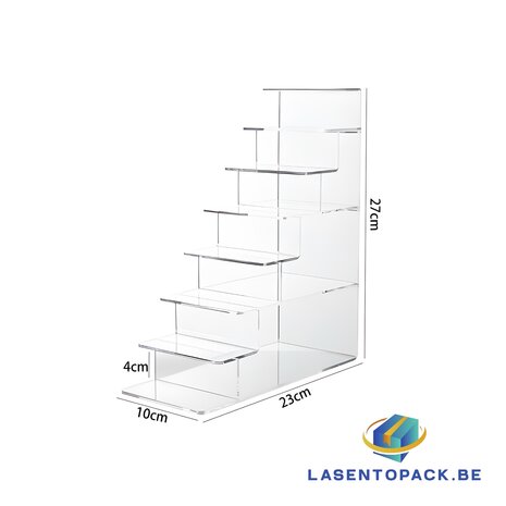 Acryl portemonnee display 7-laags displaystandaard Acryl Riser displayplank Portemonnee display standaardhouder Plankopslag. 