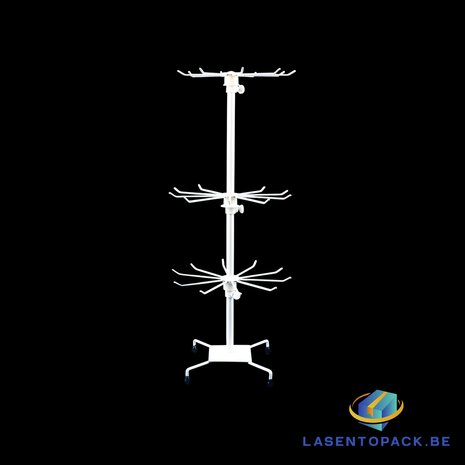 Draaibare Molen voor Sieraden - 3 Lagen - Metaal - 65x20 cm - Wit