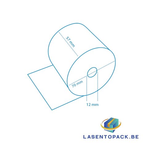 50x Kassarol Thermisch 57-70-12 (50 rollen/doos) 48 GRAMS BPA FREE! 63 meter op een rol 