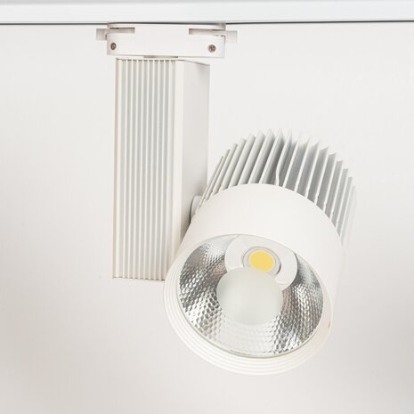 LED Railverlichting - Track Spot - 30W - Rond - Natuurlijk Wit 6000K - Zwart - Aluminium