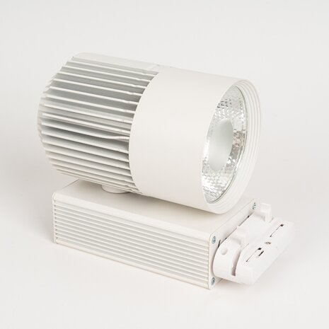 LED Railverlichting - Track Spot - 30W - Rond - Natuurlijk Wit 6000K - Zwart - Aluminium