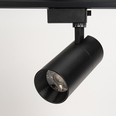 LED Railverlichting - Track Spot - 24W - Rond - Natuurlijk Wit 6000K - Zwart - Aluminium