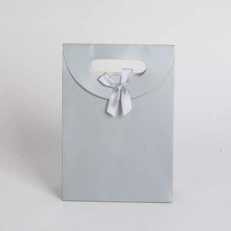 12x Luxe draagtas met uitgesneden handvat Wit 31.5cm x 23cm x 11cm 