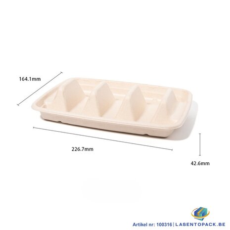 300x Suikerriet tacohouders voor, taco tray houder, taco staat voor 3 taco&#039;s BIO Plasticvrij