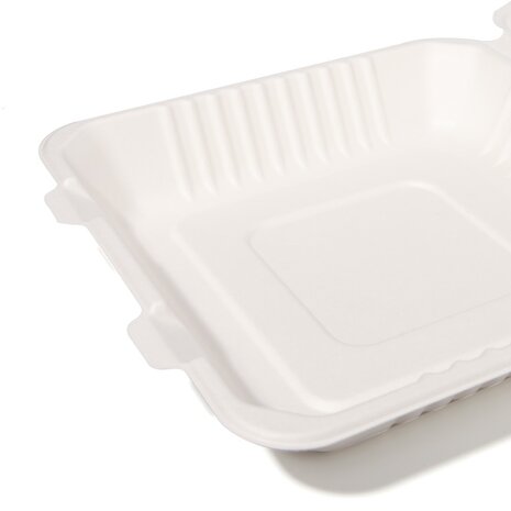 200x Menubox 1-vaks Groot 1500 ML suikerriet BIO  (Menu box 9 inch sugarcane) 231mm X 231mm X 79mm