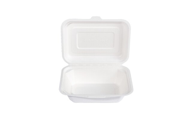 500x Menubox 1-vaks 600ML suikerriet BIO (Menu box  sugarcane) 182mm X 136mm X 65mm