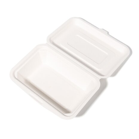500x Menubox 1-vaks 600ML suikerriet BIO (Menu box  sugarcane) 182mm X 136mm X 65mm