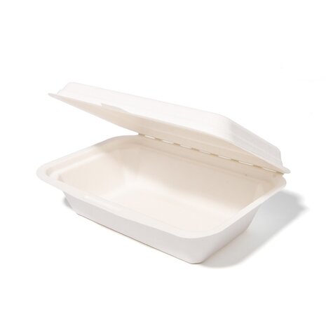 500x Menubox 1-vaks 600ML suikerriet BIO (Menu box  sugarcane) 182mm X 136mm X 65mm