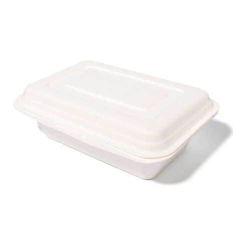 500x Menubox 1-vaks 600ML suikerriet BIO (Menu box  sugarcane) 182mm X 136mm X 65mm