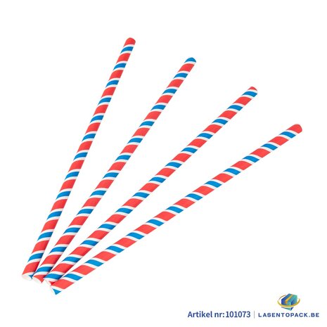 100x BIO Papieren rietjes 8mm x 230mm Twist