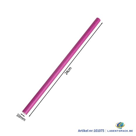 100x BIO Papieren milkshake rietjes 10mm x 240mm Mix Velle Kleuren