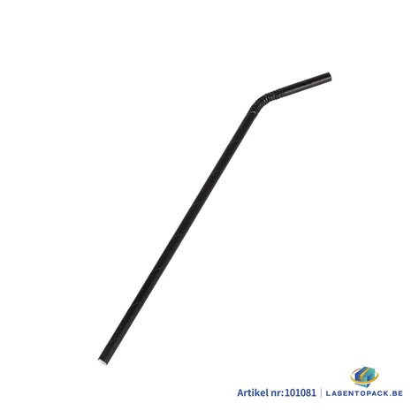 100x BIO Papieren Buigrietjes 6mm x 240mm Zwart Buigbaar