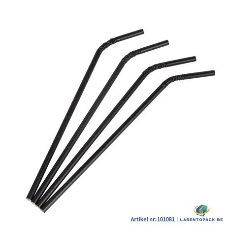 100x BIO Papieren Buigrietjes 6mm x 240mm Zwart Buigbaar