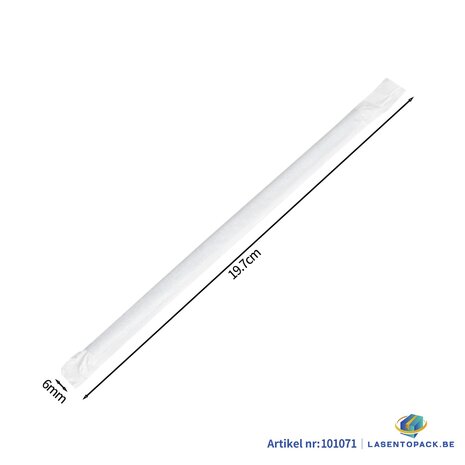 100x BIO Papieren rietjes 6mm x 197mm zwart Per stuk Verpakt!