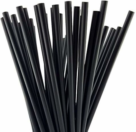 Herbruikbare Rietjes recht 23,3 cm x 6.7mm PP &ndash; Duurzaam en Sterk (2000 stuks) Zwart