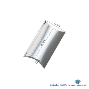 Kussendoos Zilver 23x12x3.5 cm - per 12 stuks