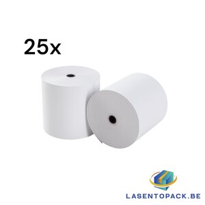 25x Bonprinterrol Thermisch 80-80-12 (25 rollen/doos) 48 GRAMS BPA FREE! 75 meter op een rol 