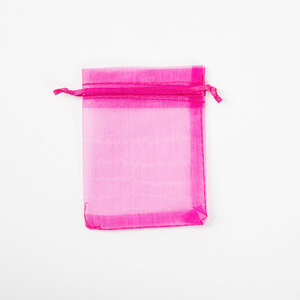 50x Organza Zakjes 90mm x 120mm Kleur Hot Pink