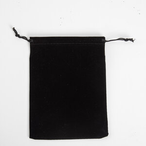 50x Velours / Fluweel Zakjes 70mm x 90mm Kleur Zwart