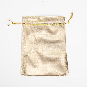 50x Glinsterende Linnen Zakjes Goud 90mm x 120mm - organza zakjes 